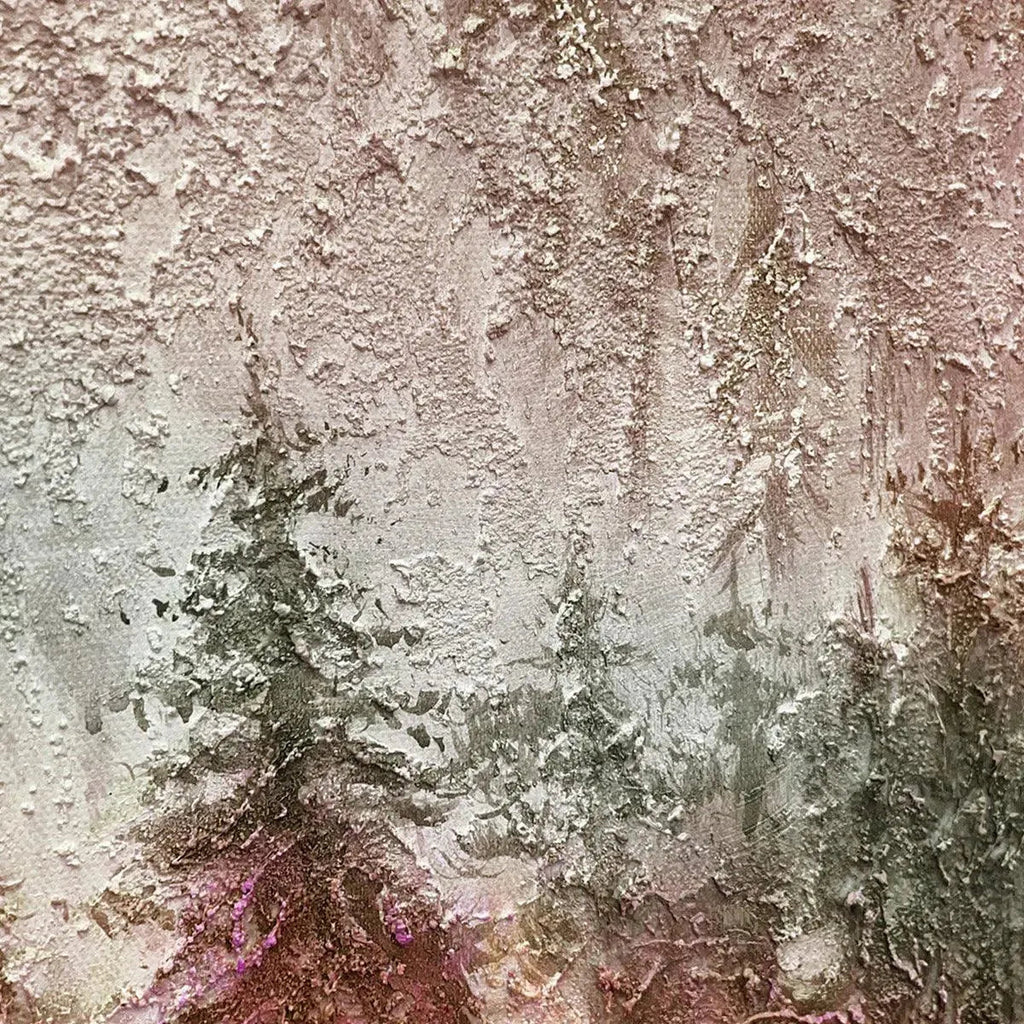 MISTY PINES: Panoramic Soft Fog Pine Forest Calm Green Grey Canvas
