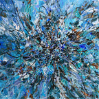 AZURE EXPLORATION: Textured Dynamic Abstract Expressive Energy Canvas