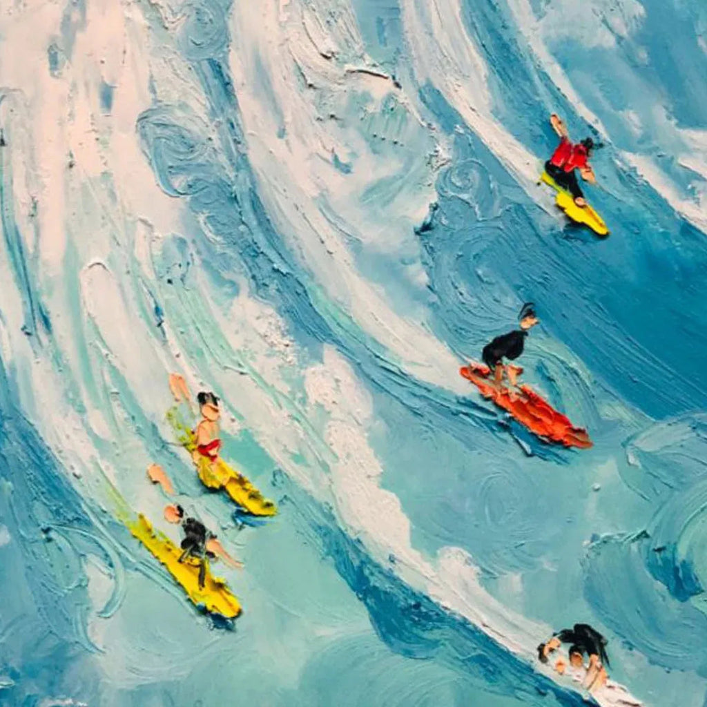 Wave Riders: Textured Ocean Surf Wall Art Coastal Energy Decor