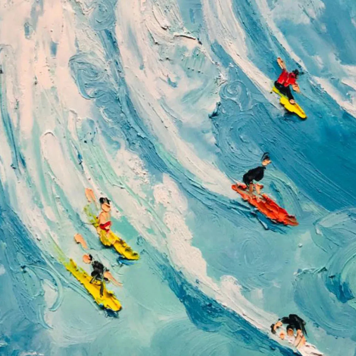 Wave Riders: Textured Ocean Surf Wall Art Coastal Energy Decor