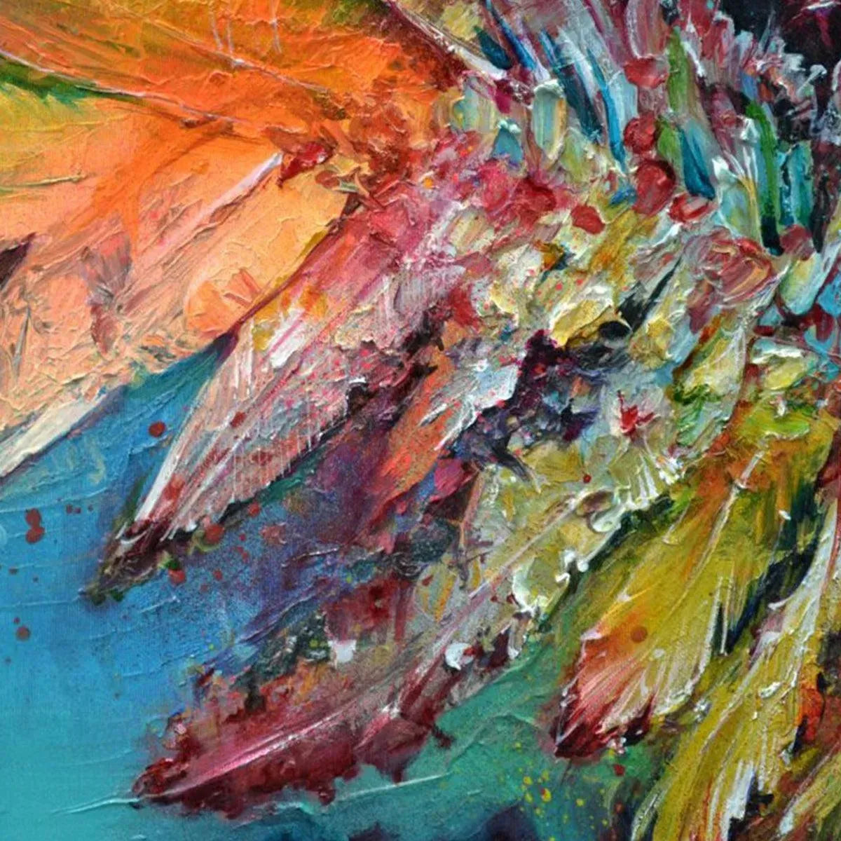 PLUMAGE FIRE: Vibrant Abstract Feather Art