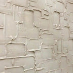 Javier Ramirez Textured Beige Grid Set: Minimalist textured art with grid pattern and beige tones for modern home decor.