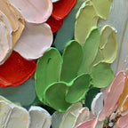 GARDEN DELIGHT: Impasto Vibrant Blooming Garden Canvas