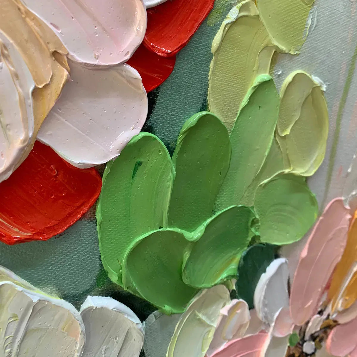 GARDEN DELIGHT: Impasto Vibrant Blooming Garden Canvas