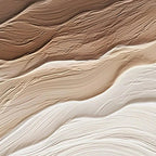 Textured abstract painting 'Desert Flow' by Liam O'Connell with wavy lines in brown, beige, and cream.