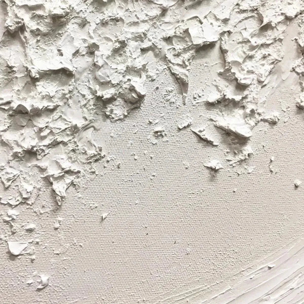 White Wave textured painting detail by Liam O'Connell. Minimalist white ocean wave art, Wabi Sabi aesthetic.