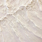 Close-up of WHITE SANDS painting, showing thick impasto texture and white shades mimicking sand dunes for wall art.