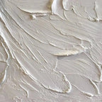 Close-up of Elodie Dubois' textured white peony painting, highlighting impasto brushstrokes and petal details.