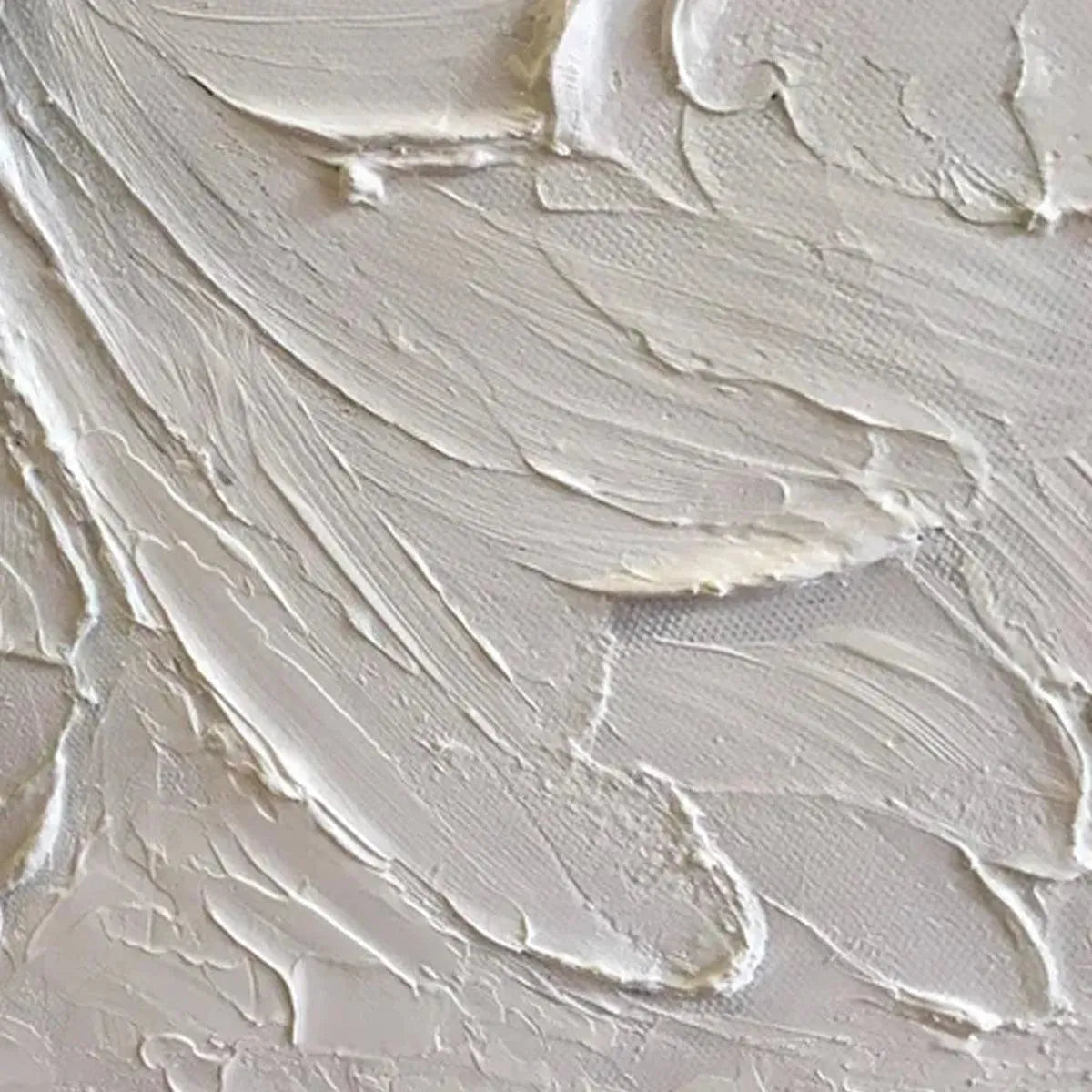 Close-up of Elodie Dubois' textured white peony painting, highlighting impasto brushstrokes and petal details.