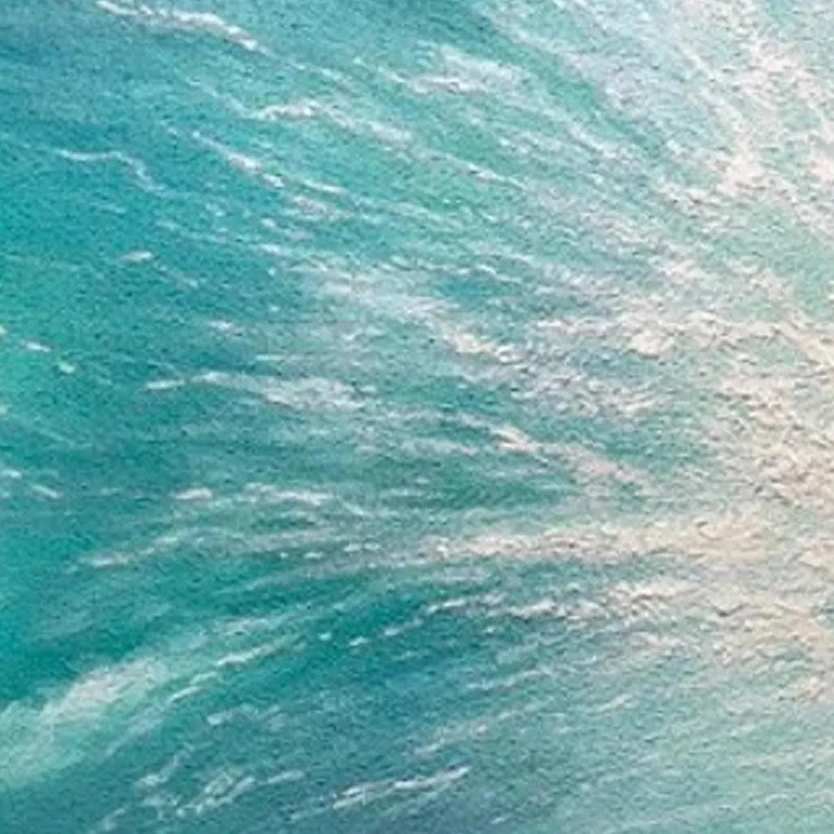 TURQUOISE CRASH: Teal Black Waves Colliding Textured Canvas – Cecilart