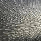 Silver Swirl abstract painting by Isabella Rossi. Textured brushstrokes in grey and white, creating modern elegance.