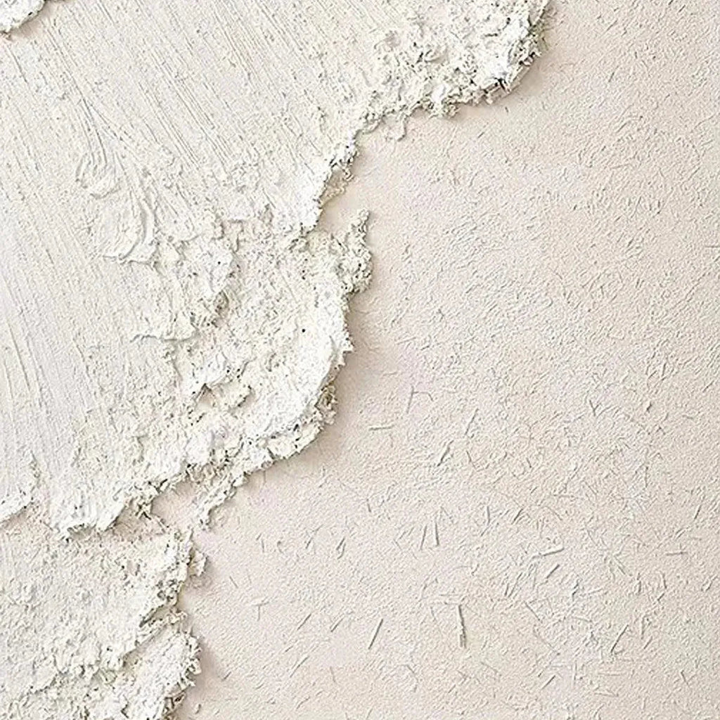 Close-up of White Crest impasto painting showing thick textured white wave crest detail.