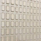Textured Beige Grid Set by Javier Ramirez: Minimalist beige textured art for modern home decor.
