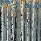 GOLDEN BIRCH GROVE: White Birch Gold Accent Canvas