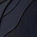 Black Textured Waves painting by Javier Ramirez: close-up of textured black minimalist artwork, modern wall decor