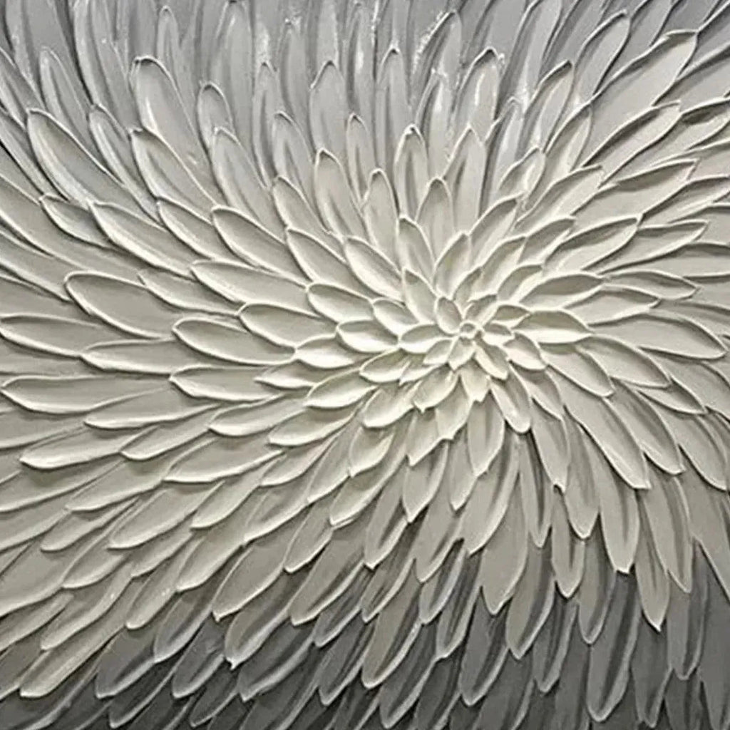 Silver Swirl textured abstract painting by Isabella Rossi. Grey and white brushstrokes, modern artwork for home decor.