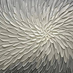 Silver Swirl textured abstract painting by Isabella Rossi. Grey and white brushstrokes, modern artwork for home decor.