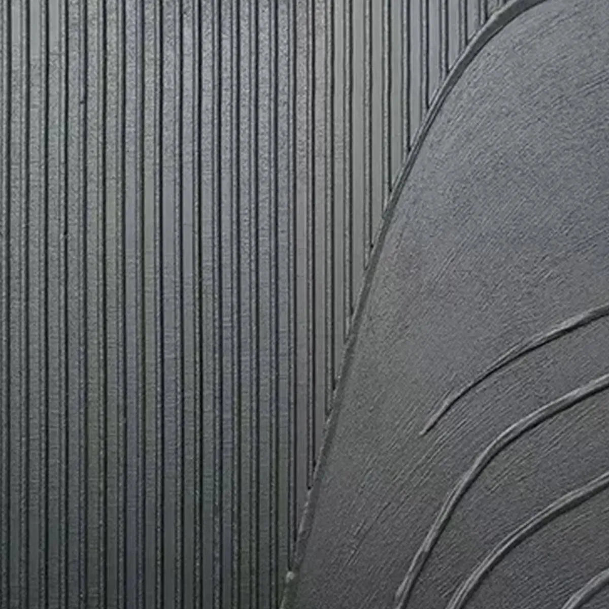 Black Textured Curves Minimalist Abstract Painting by Javier Ramirez, featuring textured surface, modern art for home decor