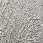 Elodie Dubois's 'White Textured Tree': Textured white wall art, minimalist branching design for modern spaces.