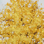 Golden Majesty textured golden tree painting by Willow Davies, square wall art, ideal for living room or bedroom decor.