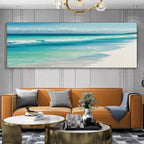 TURQUOISE DREAM PANORAMIC: Crystal Clear Water Soft Sand Beach Canvas
