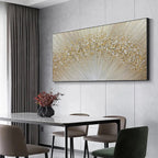 GOLDEN AURORA: Gold Beige Radiating Lines Abstract Canvas