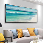 TURQUOISE DREAM PANORAMIC: Crystal Clear Water Soft Sand Beach Canvas