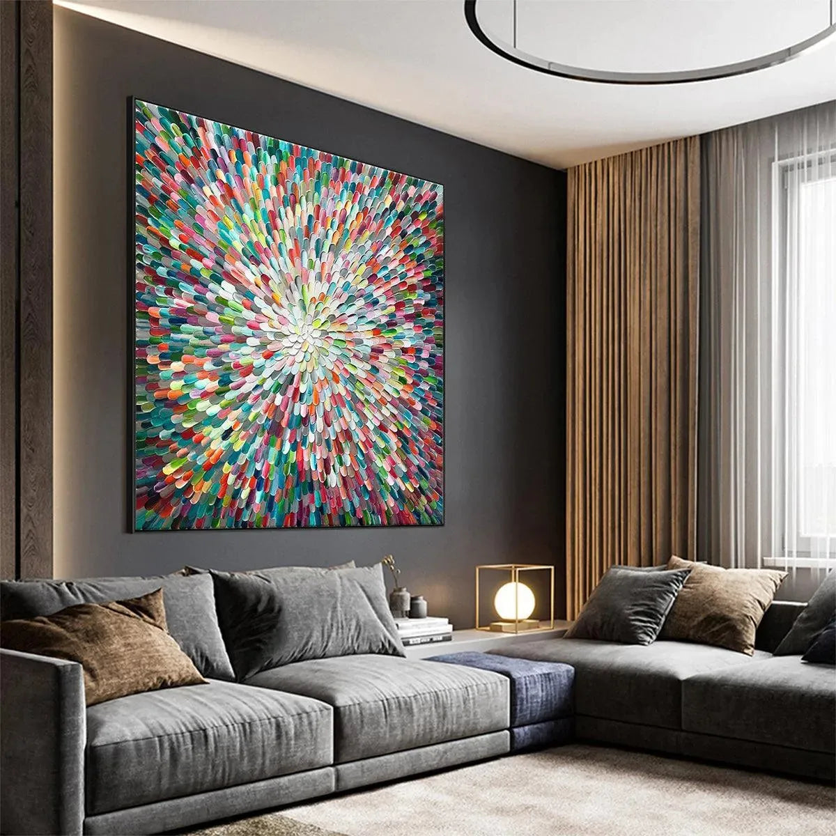 RADIANT BLOOM: Multicolor Radiant Impasto Canvas