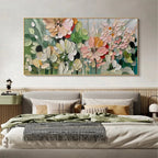 GARDEN DELIGHT: Impasto Vibrant Blooming Garden Canvas