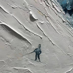 WINTER'S DANCE: Impressionistic Skiing Art on Square Canvas