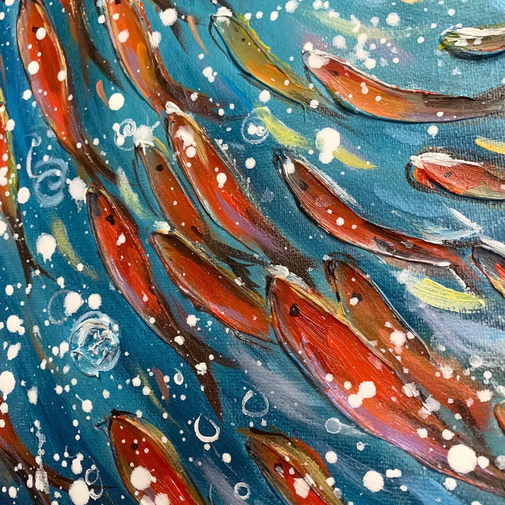 CORAL DANCE: Vibrant Swirl Of Colorful Fish Underwater World Canvas