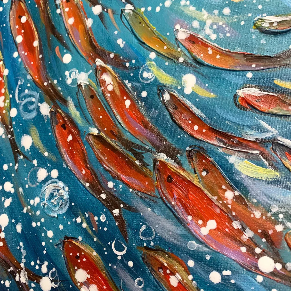 CORAL DANCE: Vibrant Swirl Of Colorful Fish Underwater World Canvas