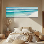 TURQUOISE DREAM PANORAMIC: Crystal Clear Water Soft Sand Beach Canvas