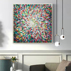 RADIANT BLOOM: Multicolor Radiant Impasto Canvas