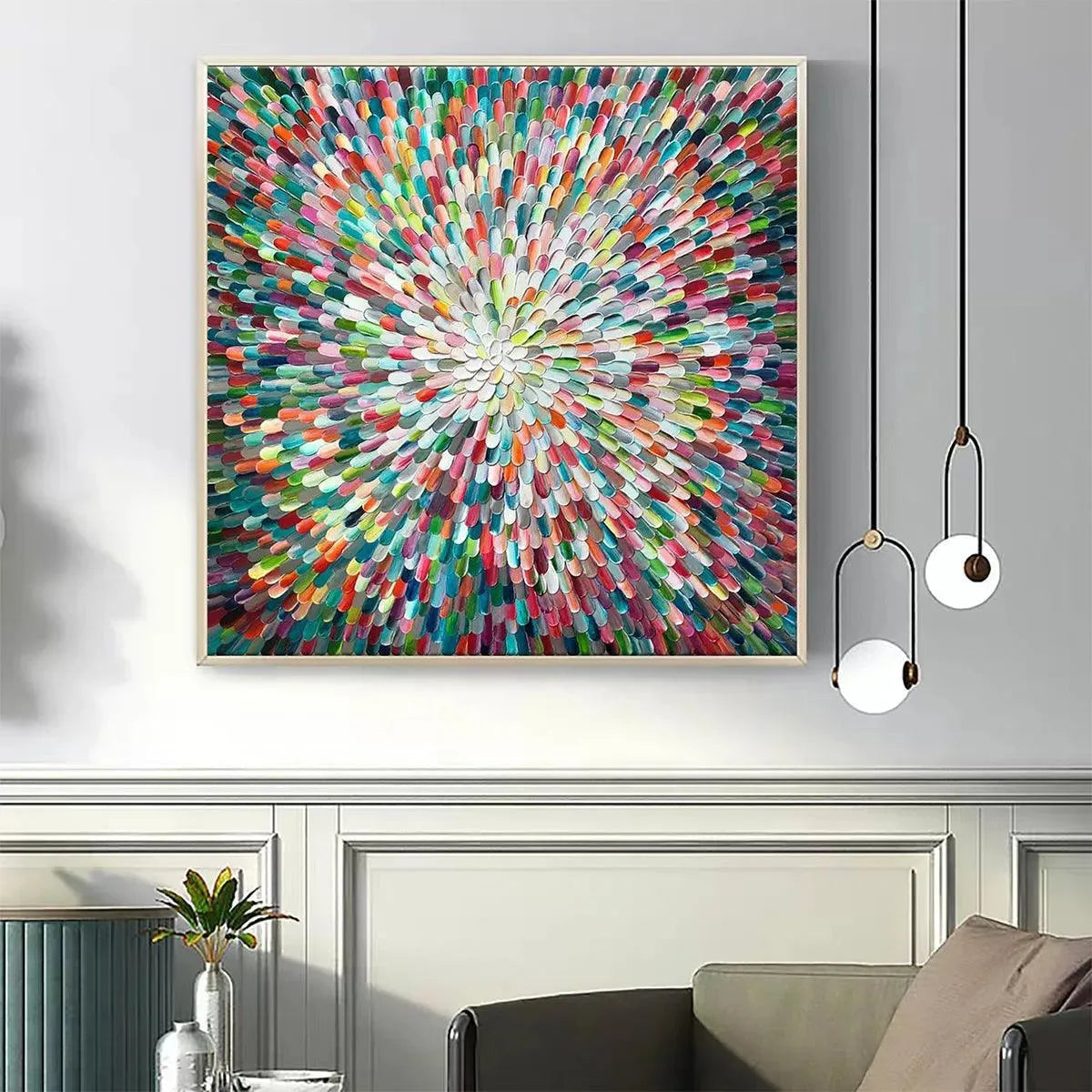 RADIANT BLOOM: Multicolor Radiant Impasto Canvas