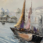 VENETIAN SERENADE: Venice Canal Buildings Sailboats  Panoramic Canvas