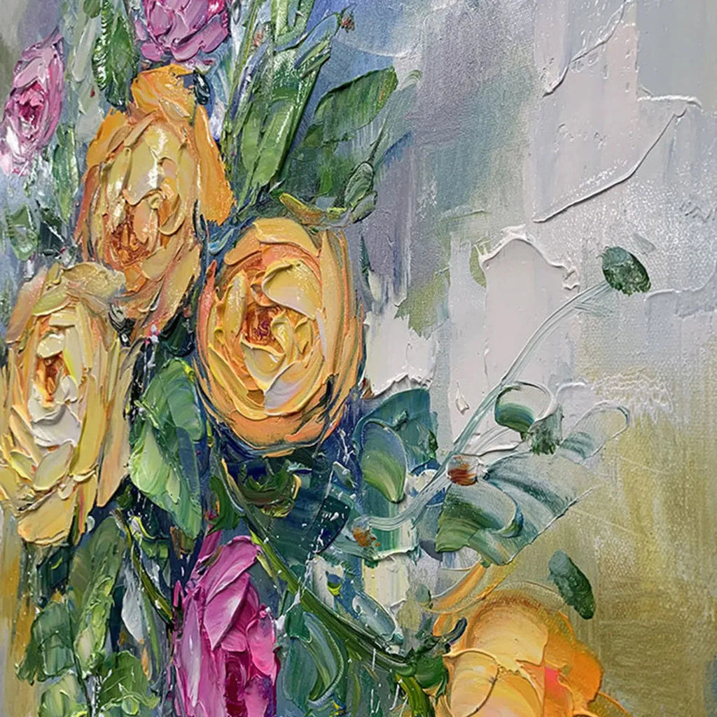 GOLDEN HOUR ROSES: Warm Light Floral Oil Painting