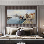 VENETIAN SERENADE: Venice Canal Buildings Sailboats  Panoramic Canvas