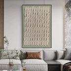 Textured Scales abstract painting by Liam O'Connell, neutral tones, Wabi Sabi style, framed, modern decor.