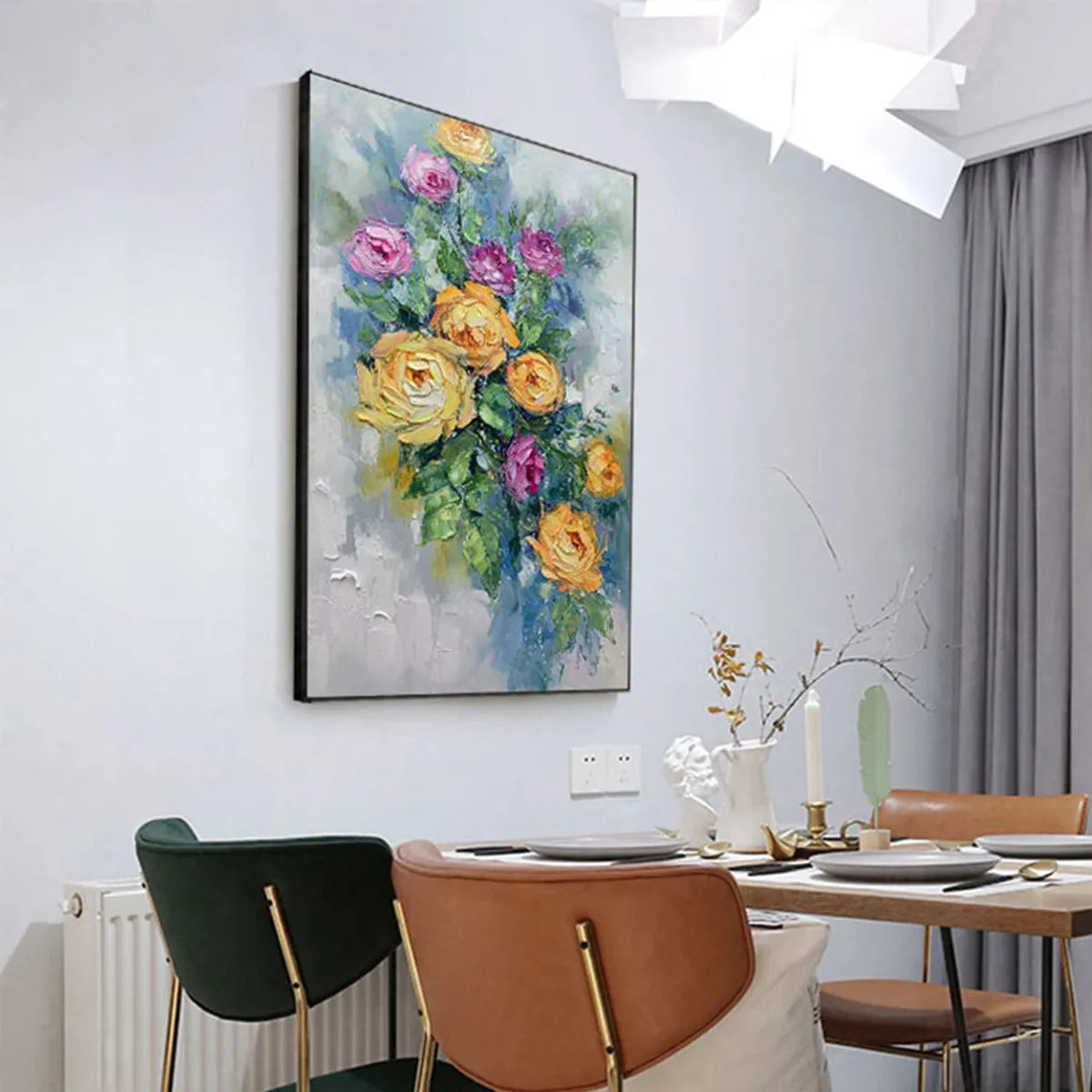 GOLDEN HOUR ROSES: Warm Light Floral Oil Painting