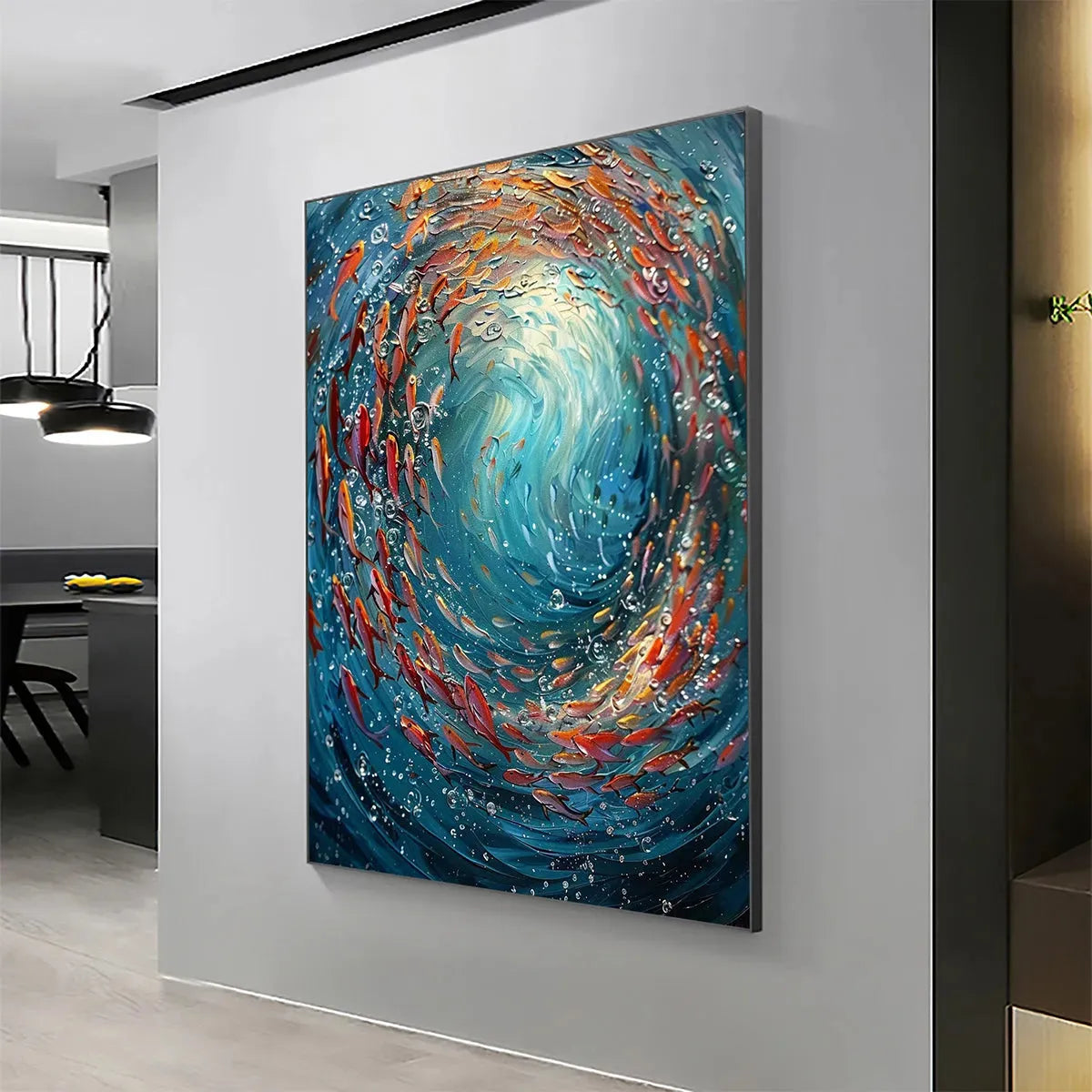 CORAL DANCE: Vibrant Swirl Of Colorful Fish Underwater World Canvas