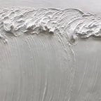 FROZEN TIDE white wave painting by Liam O'Connell. Textured white artwork, crashing wave detail for modern home.