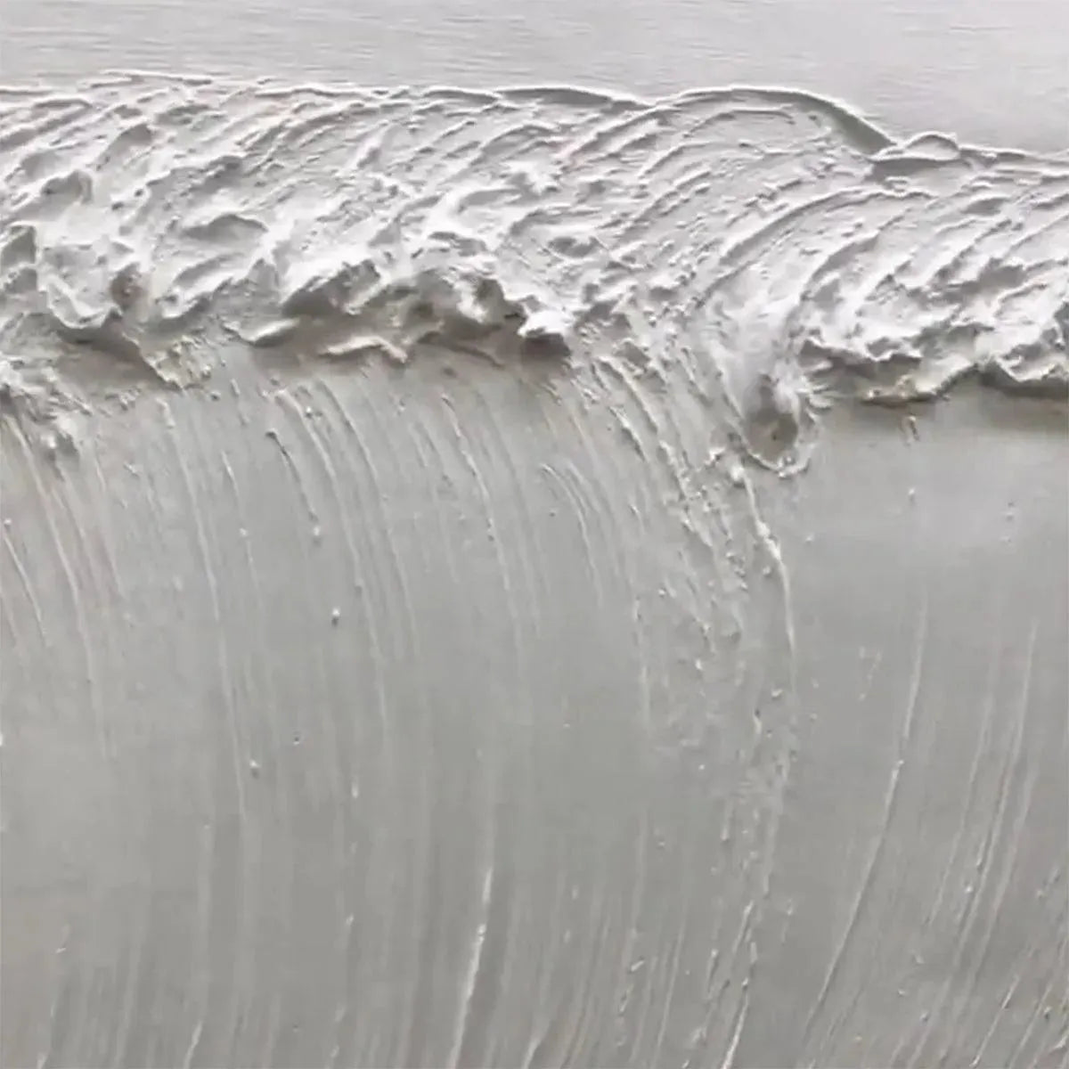 FROZEN TIDE white wave painting by Liam O'Connell. Textured white artwork, crashing wave detail for modern home.