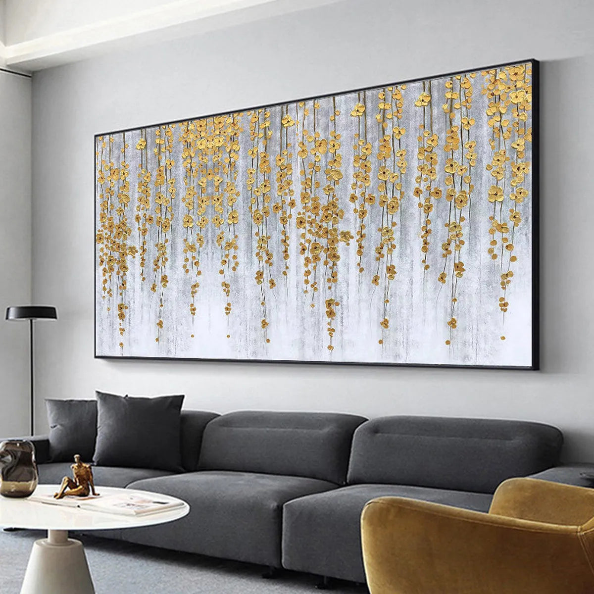 GOLDEN RAIN: Cascading Gold Blossoms Canvas