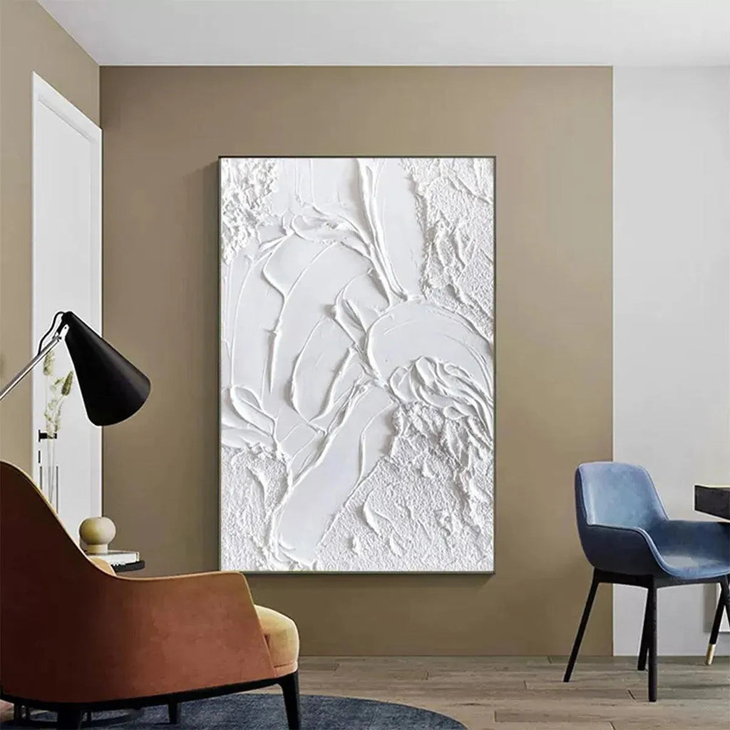 WHITE TEXTURE: Heavy Impasto Pure White Serene Purity Canvas