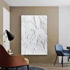 WHITE TEXTURE: Heavy Impasto Pure White Serene Purity Canvas