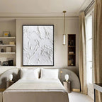 WHITE TEXTURE: Heavy Impasto Pure White Serene Purity Canvas