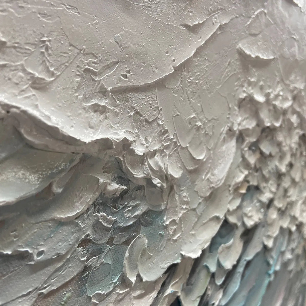 SERENE SEASCAPE: Textured Impasto Abstract Ocean Canvas
