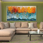GOLDEN ASPEN: Impasto Aspen Forest Golden Autumn Textured Canvas