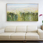 WHISPERING MEADOW: Impressionistic Wildflower Field Soft Light Canvas